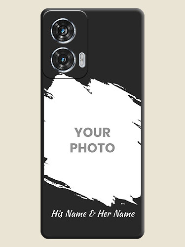 Custom Grunge Brush Strokes on Photo On Space Black Custom Soft Matte Mobile Back Cover - Motorola Edge 50 Fusion - alternate view