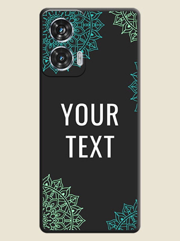 Custom Your Name with Floral Design On Space Black Custom Soft Matte Mobile Back Cover - Motorola Edge 50 Fusion - alternate view