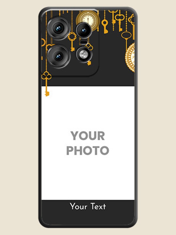 Custom Decorative Design with Text On Space Black Custom Soft Matte Mobile Back Cover - Motorola Edge 50 Pro 5G - alternate view