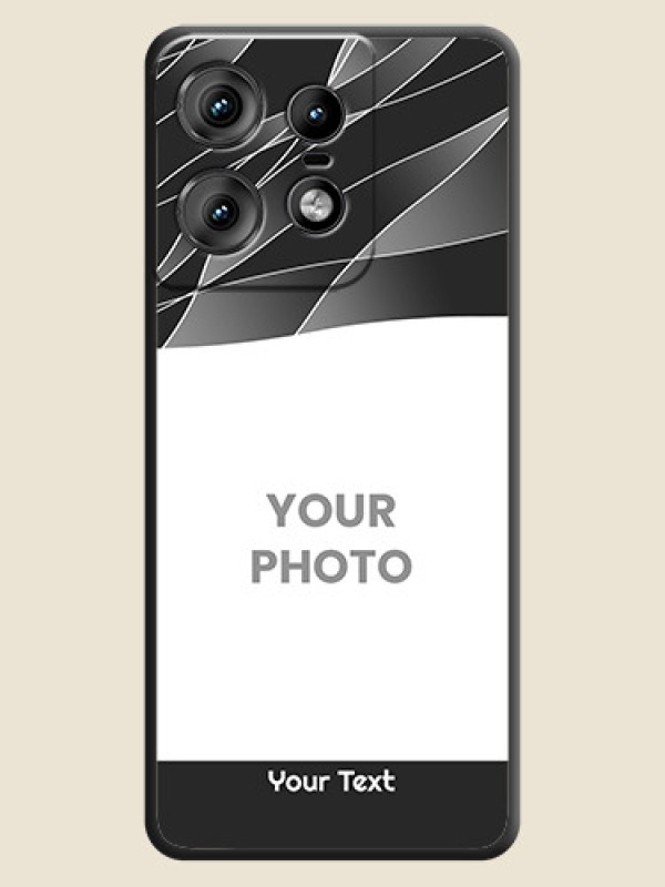 Custom Mixed Wave Lines on Photo On Space Black Custom Soft Matte Mobile Back Cover - Motorola Edge 50 Pro 5G - alternate view