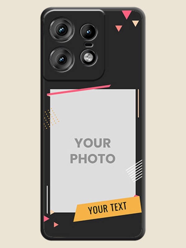 Custom Photo Frame with Triangle Small Dots on Photo On Space Black Custom Soft Matte Mobile Back Cover - Motorola Edge 50 Pro 5G - alternate view