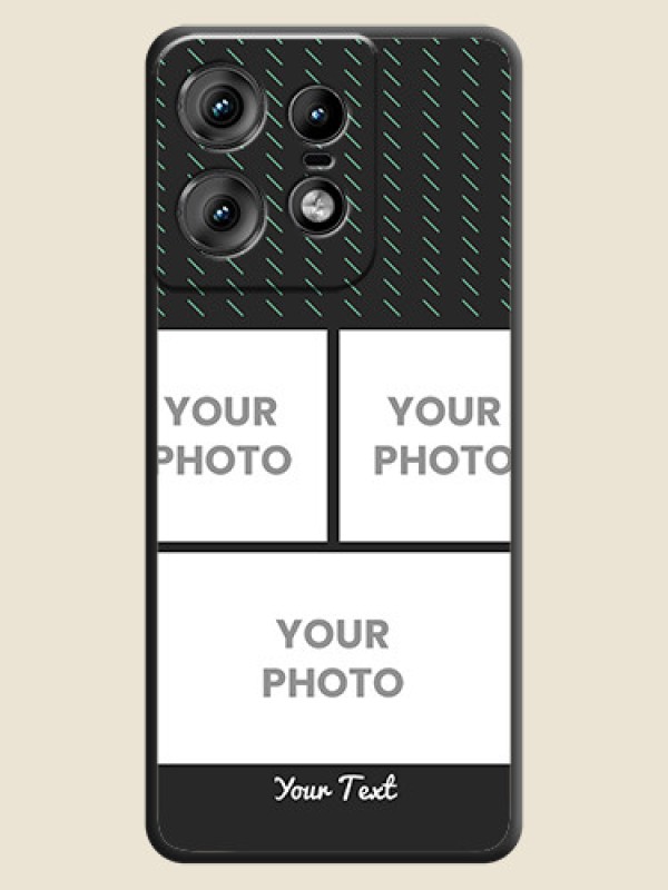Custom Cross Dotted Pattern with 2 Image Holder On Space Black Custom Soft Matte Mobile Back Cover - Motorola Edge 50 Pro 5G - alternate view
