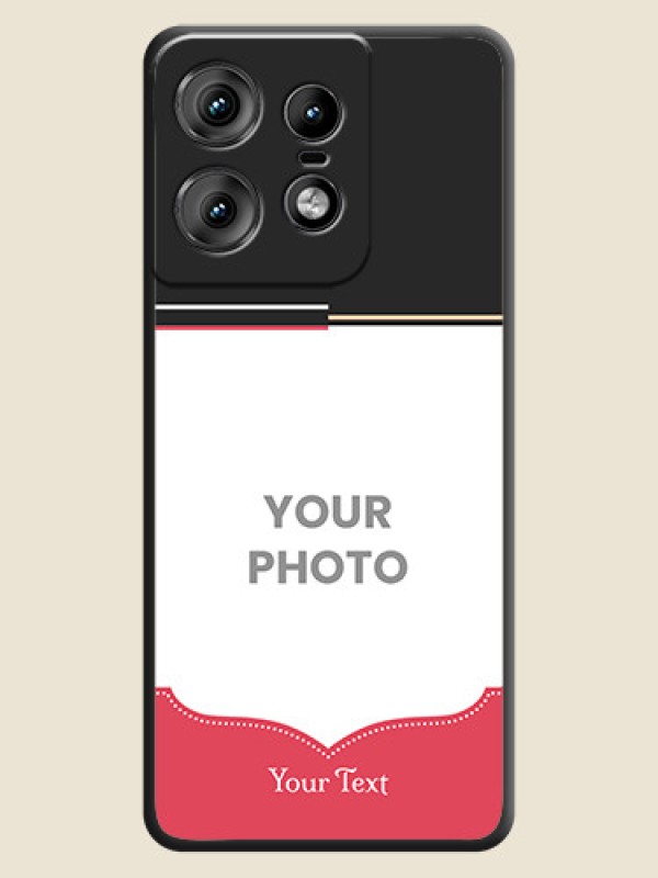 Custom Classic Plain Design with Name On Space Black Custom Soft Matte Mobile Back Cover - Motorola Edge 50 Pro 5G - alternate view