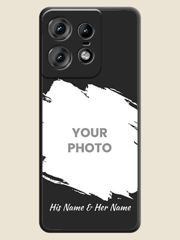 Custom Grunge Brush Strokes on Photo On Space Black Custom Soft Matte Mobile Back Cover - Motorola Edge 50 Pro 5G - alternate view