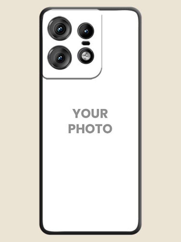 Custom Full Single Pic Upload On Space Black Custom Soft Matte Mobile Back Cover - Motorola Edge 50 Pro 5G - alternate view