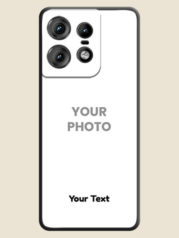 Custom Full Single Pic Upload With Text On Space Black Custom Soft Matte Mobile Back Cover - Motorola Edge 50 Pro 5G - alternate view