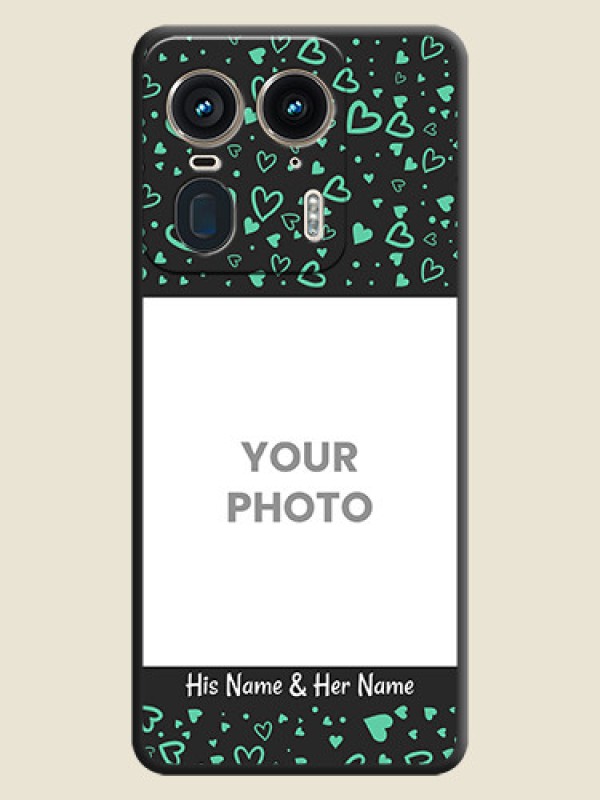 Custom Sea Green Indefinite Love Pattern on Photo On Space Black Custom Soft Matte Mobile Back Cover - Motorola Edge 50 Ultra 5G - alternate view