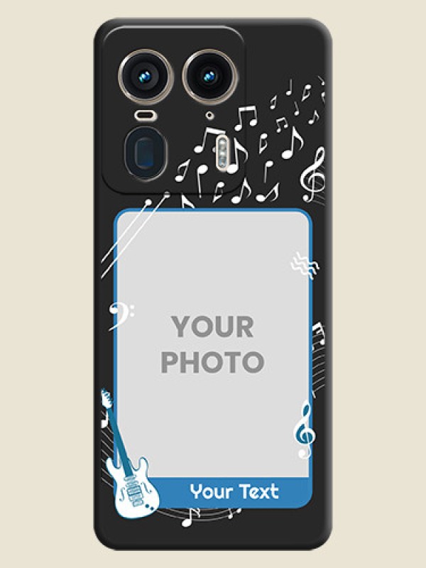 Custom Musical Theme Design with Text on Photo On Space Black Custom Soft Matte Mobile Back Cover - Motorola Edge 50 Ultra 5G - alternate view