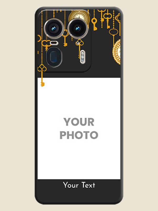 Custom Decorative Design with Text On Space Black Custom Soft Matte Mobile Back Cover - Motorola Edge 50 Ultra 5G - alternate view