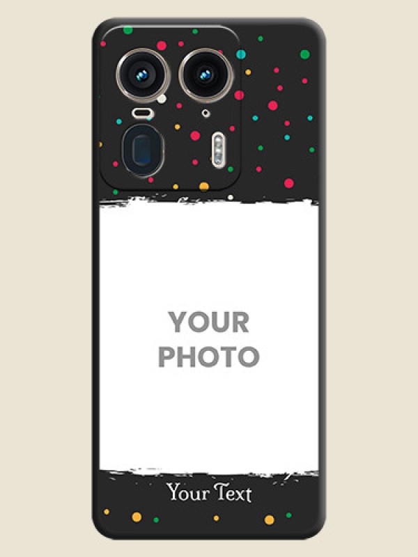 Custom Multicolor Dotted Pattern with Text On Space Black Custom Soft Matte Mobile Back Cover - Motorola Edge 50 Ultra 5G - alternate view