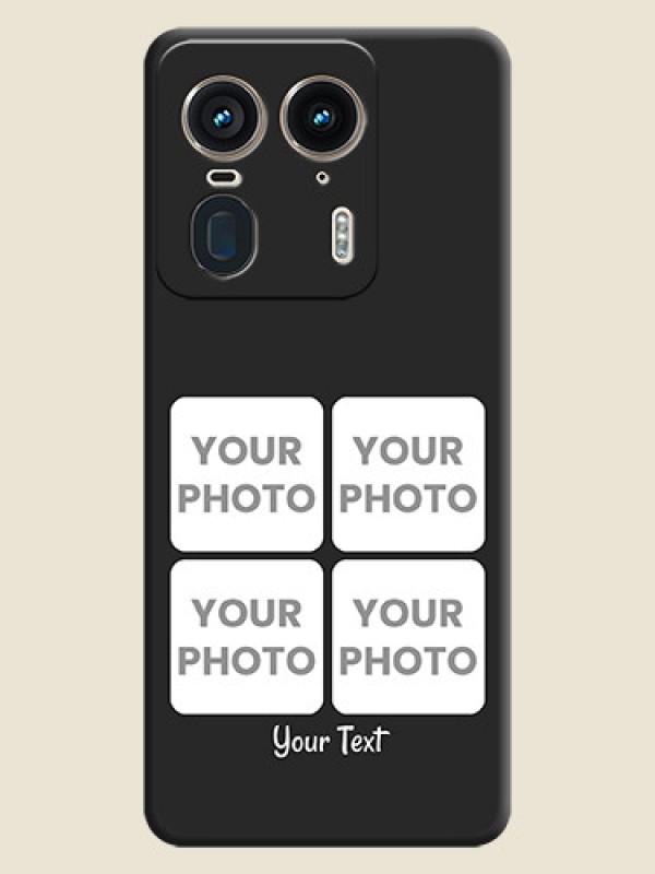 Custom Floral Art with 6 Image Holder on Photo On Space Black Custom Soft Matte Mobile Back Cover - Motorola Edge 50 Ultra 5G - alternate view