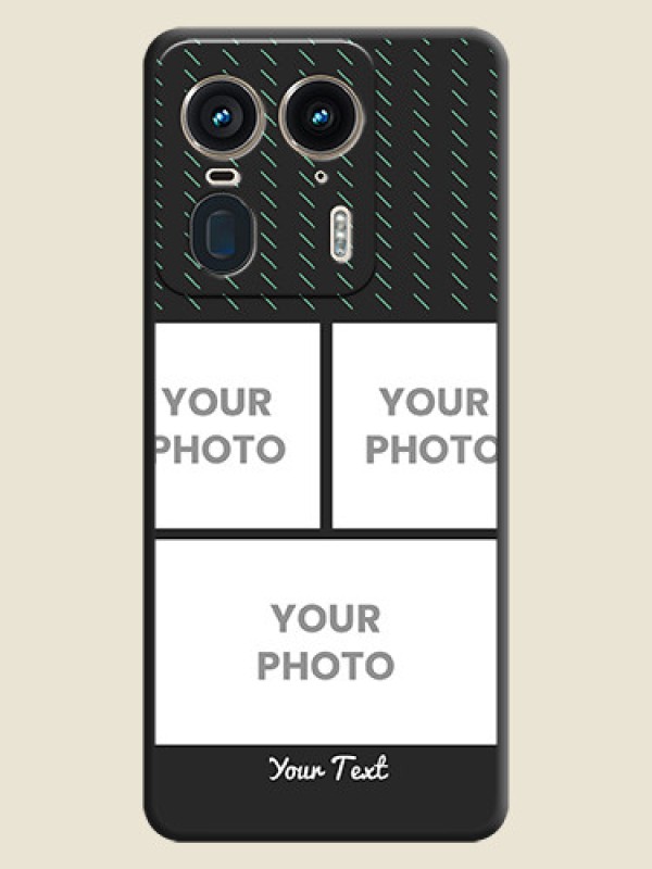 Custom Cross Dotted Pattern with 2 Image Holder On Space Black Custom Soft Matte Mobile Back Cover - Motorola Edge 50 Ultra 5G - alternate view