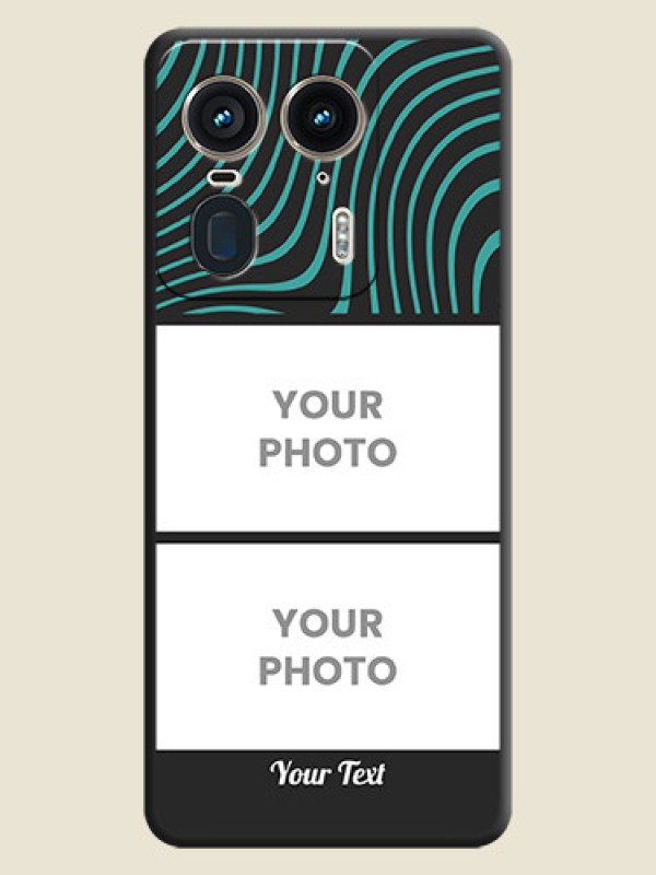 Custom Wave Pattern with 2 Image Holder On Space Black Custom Soft Matte Mobile Back Cover - Motorola Edge 50 Ultra 5G - alternate view