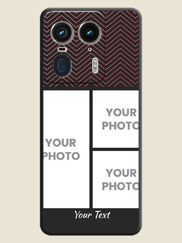 Custom Wave Pattern with 3 Image Holder On Space Black Custom Soft Matte Mobile Back Cover - Motorola Edge 50 Ultra 5G - alternate view
