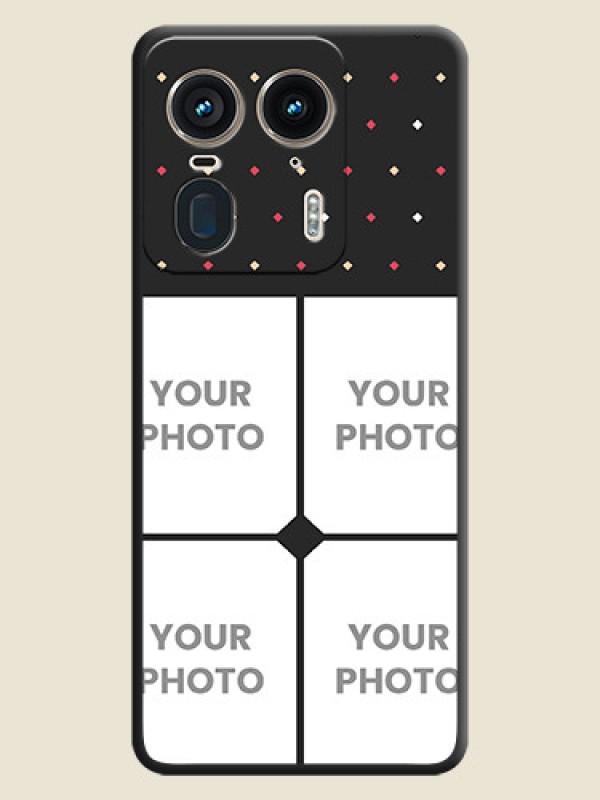 Custom Multicolor Dotted Pattern with 4 Image Holder On Space Black Custom Soft Matte Mobile Back Cover - Motorola Edge 50 Ultra 5G - alternate view