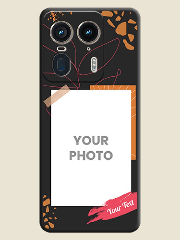 Custom Orange Photo Frame On Space Black Custom Soft Matte Mobile Back Cover - Motorola Edge 50 Ultra 5G - alternate view