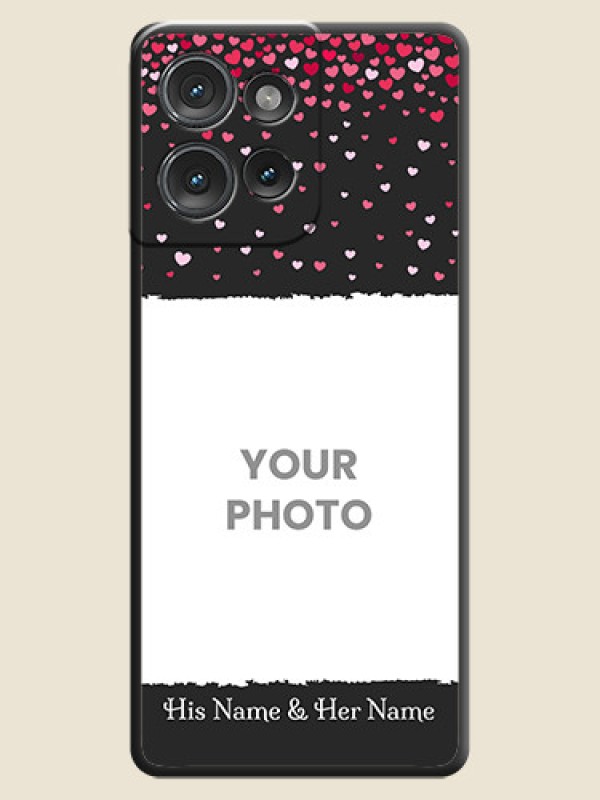Custom Fall in Love with Your Partner on Photo On Space Black Custom Soft Matte Mobile Back Cover - Motorola Edge 50 - alternate view