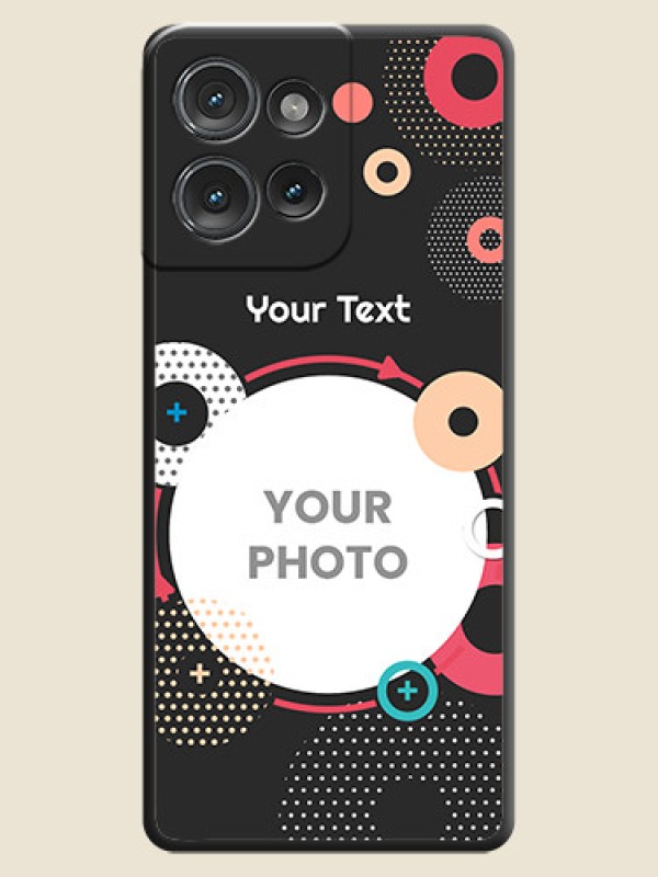 Custom Multicoloured Round Image On Space Black Custom Soft Matte Mobile Back Cover - Motorola Edge 50 - alternate view