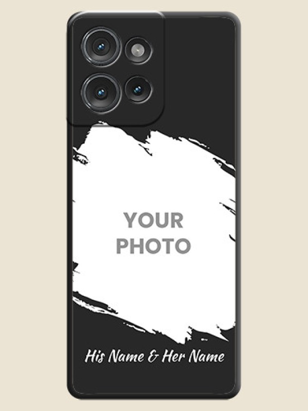 Custom Grunge Brush Strokes on Photo On Space Black Custom Soft Matte Mobile Back Cover - Motorola Edge 50 - alternate view