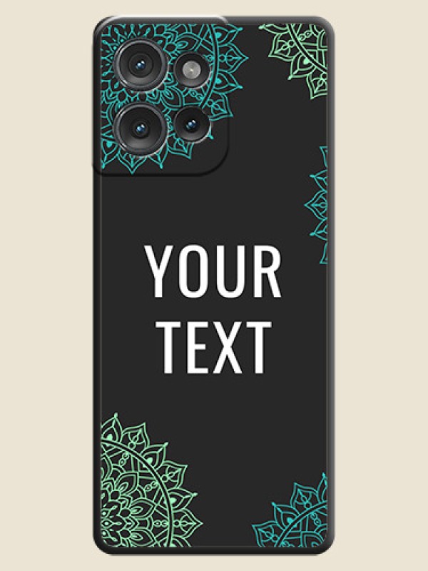 Custom Your Name with Floral Design On Space Black Custom Soft Matte Mobile Back Cover - Motorola Edge 50 - alternate view