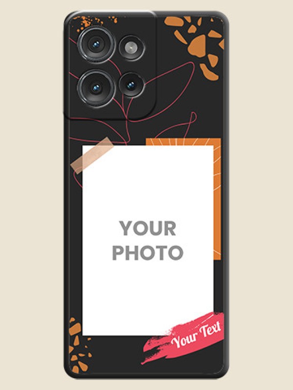 Custom Orange Photo Frame On Space Black Custom Soft Matte Mobile Back Cover - Motorola Edge 50 - alternate view
