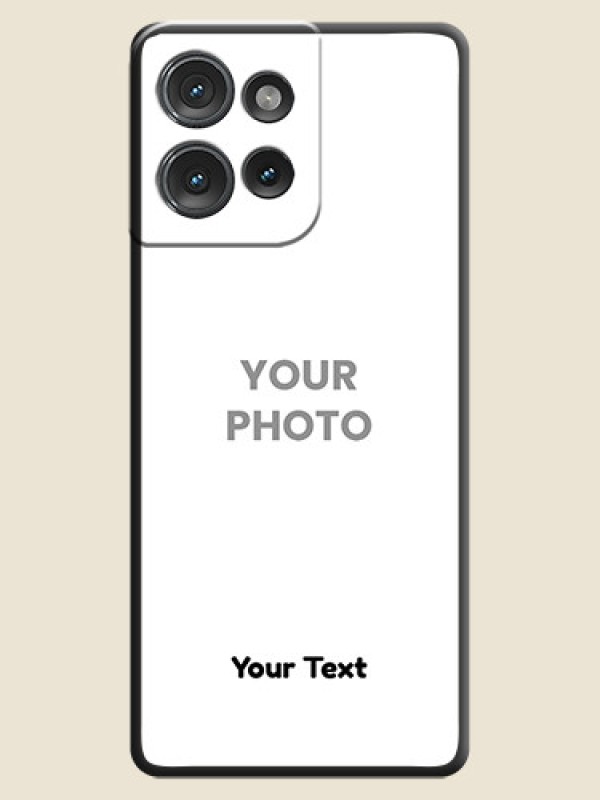 Custom Full Single Pic Upload With Text On Space Black Custom Soft Matte Mobile Back Cover - Motorola Edge 50 - alternate view