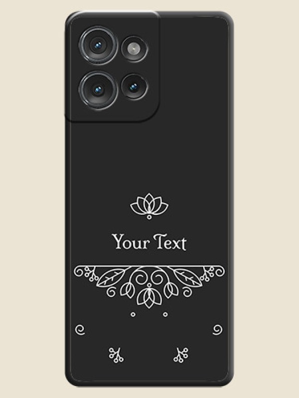 Custom Lotus Garden Custom Text On Space Black Custom Soft Matte Mobile Back Cover - Motorola Edge 50 - alternate view