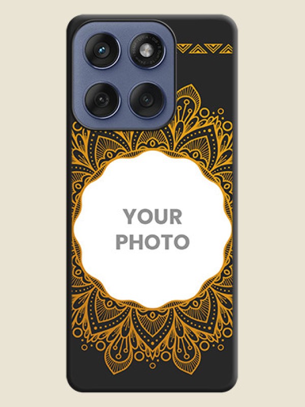 Custom Round Image with Floral Design On Space Black Custom Soft Matte Mobile Back Cover - Motorola Edge 60 Fusion - alternate view