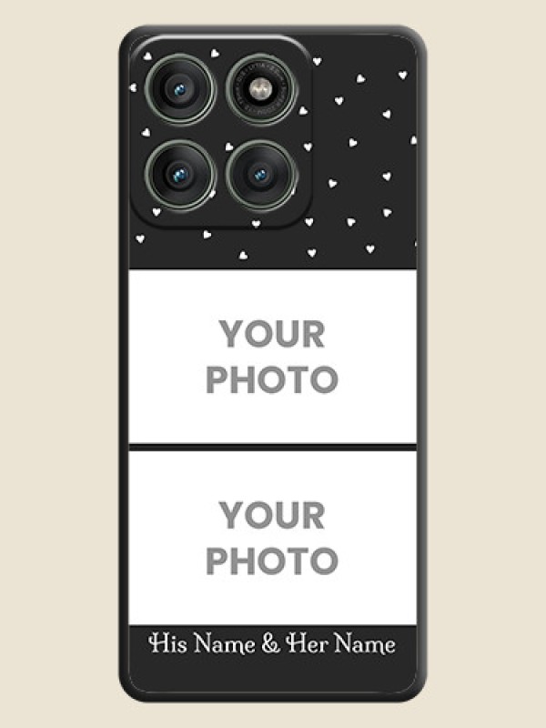 Custom Miniature Love Symbols with Name On Space Black Custom Soft Matte Mobile Back Cover - Motorola Edge 60 Pro 5G - alternate view