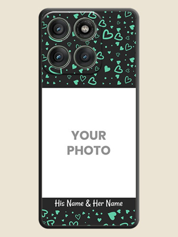 Custom Sea Green Indefinite Love Pattern on Photo On Space Black Custom Soft Matte Mobile Back Cover - Motorola Edge 60 Pro 5G - alternate view