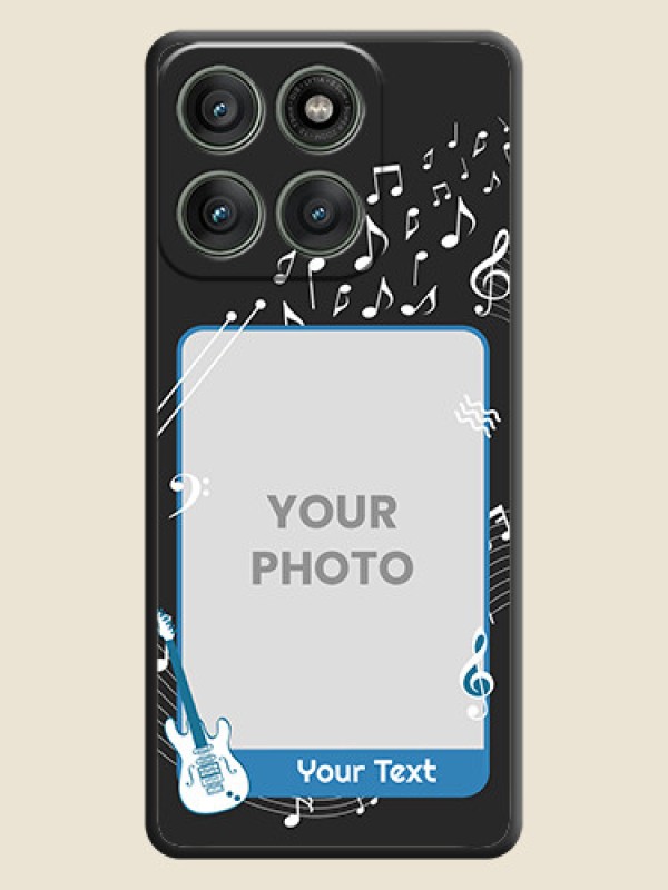Custom Musical Theme Design with Text on Photo On Space Black Custom Soft Matte Mobile Back Cover - Motorola Edge 60 Pro 5G - alternate view