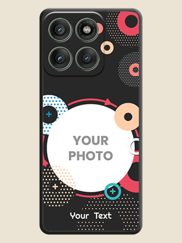 Custom Multicoloured Round Image On Space Black Custom Soft Matte Mobile Back Cover - Motorola Edge 60 Pro 5G - alternate view