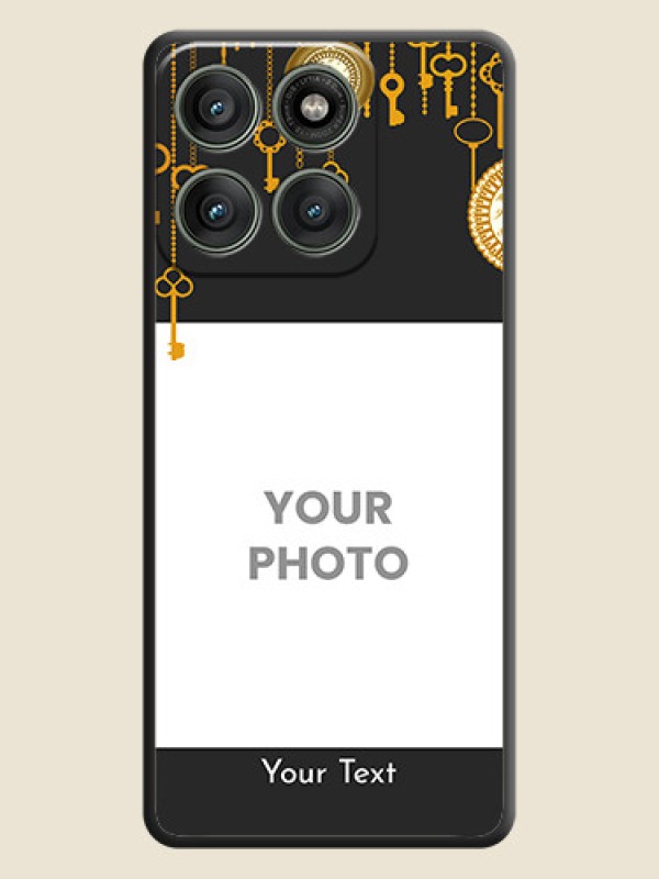 Custom Decorative Design with Text On Space Black Custom Soft Matte Mobile Back Cover - Motorola Edge 60 Pro 5G - alternate view