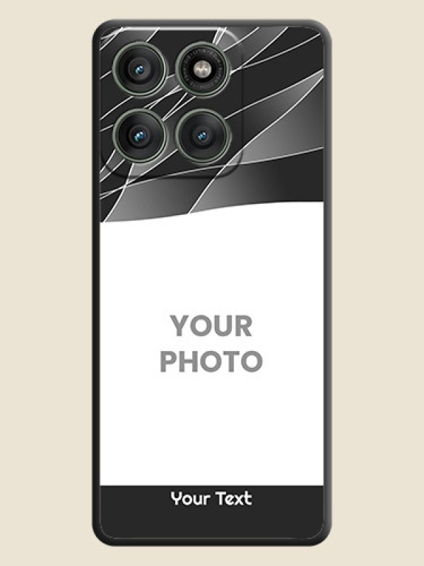 Custom Mixed Wave Lines on Photo On Space Black Custom Soft Matte Mobile Back Cover - Motorola Edge 60 Pro 5G - alternate view