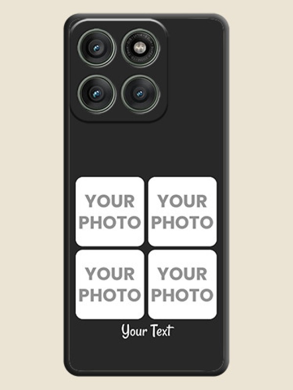 Custom Floral Art with 6 Image Holder on Photo On Space Black Custom Soft Matte Mobile Back Cover - Motorola Edge 60 Pro 5G - alternate view