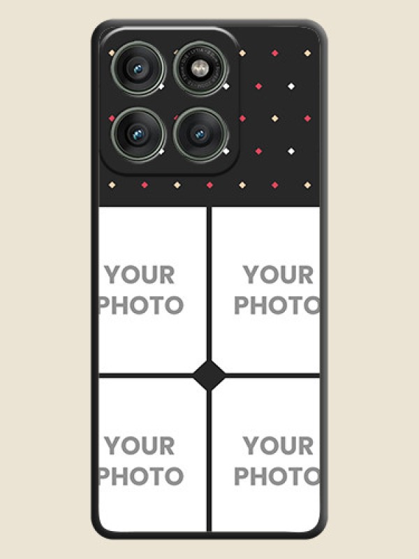 Custom Multicolor Dotted Pattern with 4 Image Holder On Space Black Custom Soft Matte Mobile Back Cover - Motorola Edge 60 Pro 5G - alternate view
