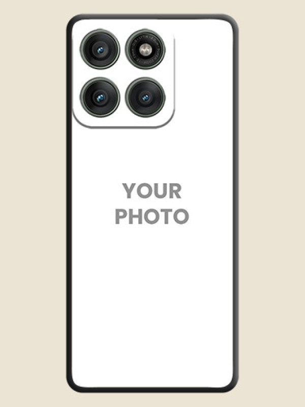 Custom Full Single Pic Upload On Space Black Custom Soft Matte Mobile Back Cover - Motorola Edge 60 Pro 5G - alternate view