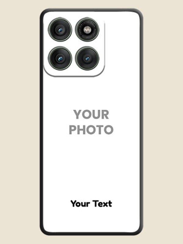 Custom Full Single Pic Upload With Text On Space Black Custom Soft Matte Mobile Back Cover - Motorola Edge 60 Pro 5G - alternate view