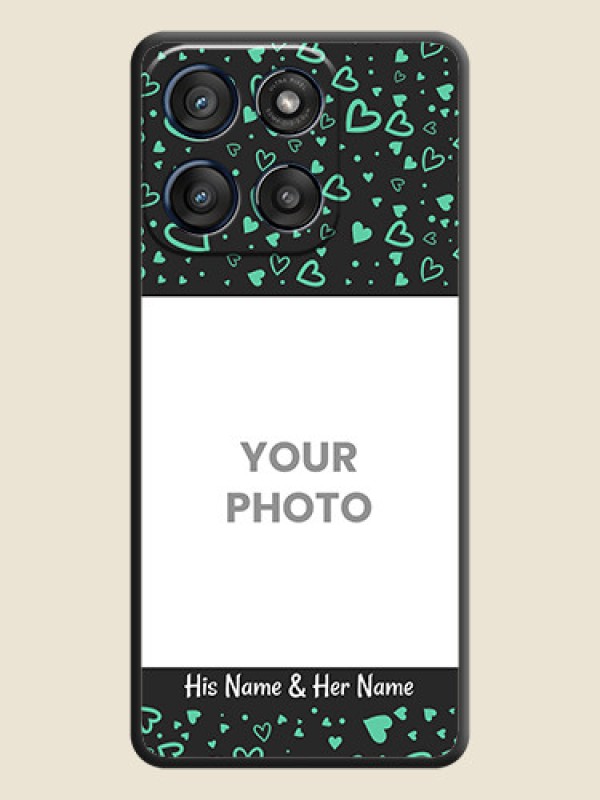 Custom Sea Green Indefinite Love Pattern on Photo On Space Black Custom Soft Matte Mobile Back Cover - Motorola Edge 60 Stylus - alternate view