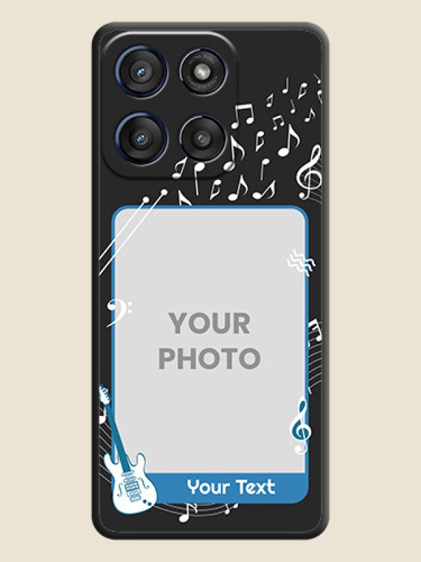 Custom Musical Theme Design with Text on Photo On Space Black Custom Soft Matte Mobile Back Cover - Motorola Edge 60 Stylus - alternate view