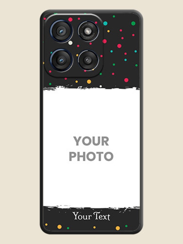 Custom Multicolor Dotted Pattern with Text On Space Black Custom Soft Matte Mobile Back Cover - Motorola Edge 60 Stylus - alternate view