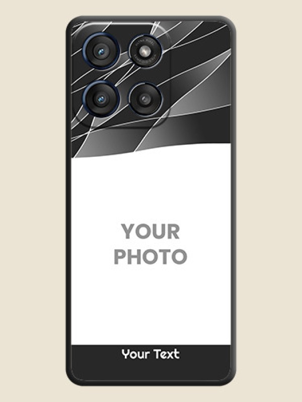 Custom Mixed Wave Lines on Photo On Space Black Custom Soft Matte Mobile Back Cover - Motorola Edge 60 Stylus - alternate view