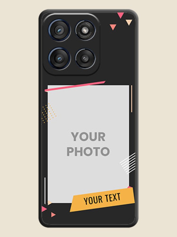 Custom Photo Frame with Triangle Small Dots on Photo On Space Black Custom Soft Matte Mobile Back Cover - Motorola Edge 60 Stylus - alternate view