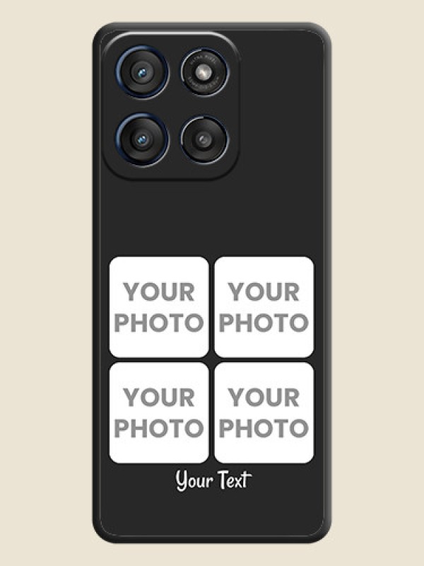 Custom Floral Art with 6 Image Holder on Photo On Space Black Custom Soft Matte Mobile Back Cover - Motorola Edge 60 Stylus - alternate view