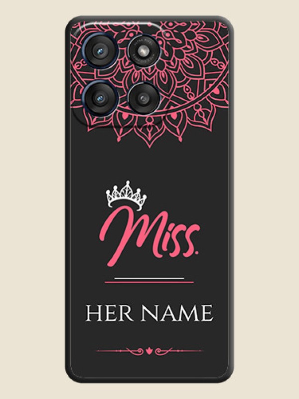 Custom Mrs Name with Floral Design On Space Black Custom Soft Matte Mobile Back Cover - Motorola Edge 60 Stylus - alternate view