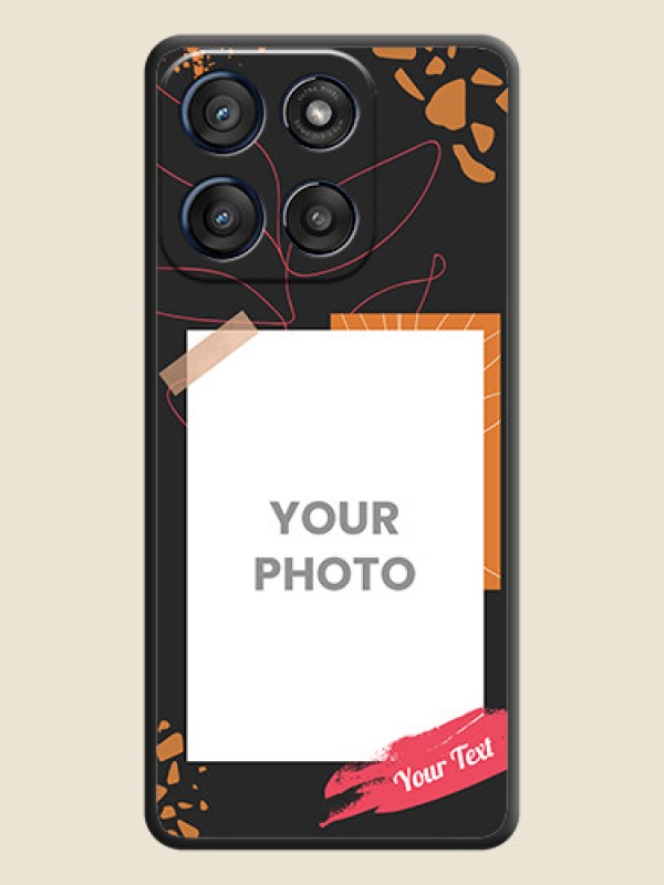 Custom Orange Photo Frame On Space Black Custom Soft Matte Mobile Back Cover - Motorola Edge 60 Stylus - alternate view