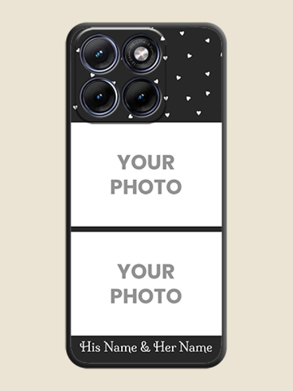 Custom Miniature Love Symbols with Name On Space Black Custom Soft Matte Mobile Back Cover - Motorola Edge 70 5G - alternate view