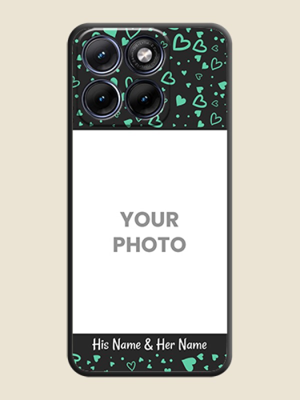 Custom Sea Green Indefinite Love Pattern on Photo On Space Black Custom Soft Matte Mobile Back Cover - Motorola Edge 70 5G - alternate view