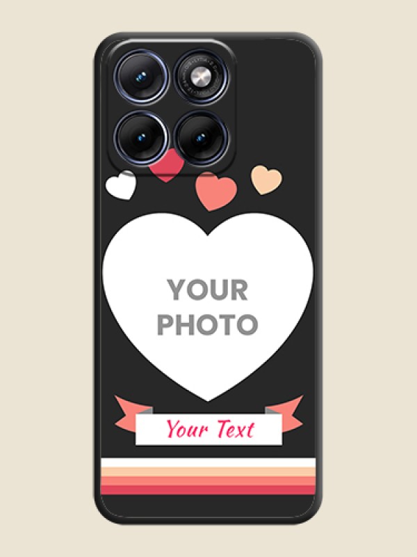 Custom Love Shaped Photo with Colorful Stripes On Space Black Custom Soft Matte Mobile Back Cover - Motorola Edge 70 5G - alternate view