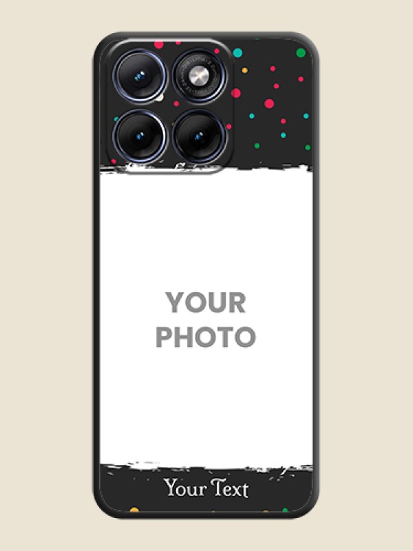 Custom Multicolor Dotted Pattern with Text On Space Black Custom Soft Matte Mobile Back Cover - Motorola Edge 70 5G - alternate view